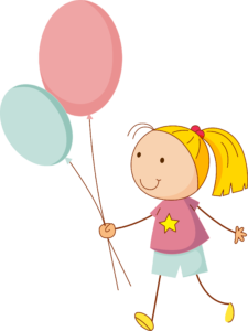 happy girl with balloons